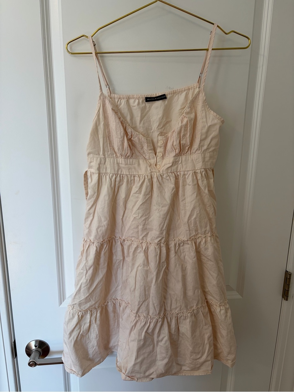 Brandy Melville Pale Blush Tiered Mini Dress